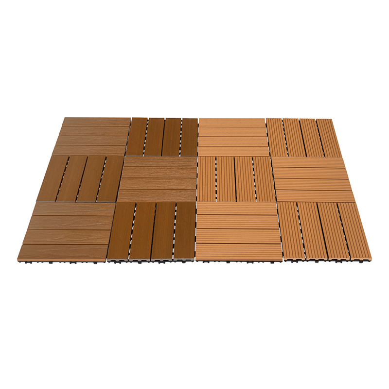 户外简单单击WPC地板瓷砖30×30厘米DIY WPC Decking Tiles