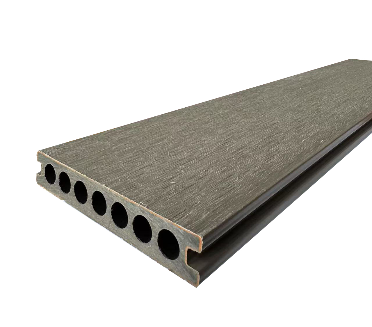 双色共同挖掘的木纹复合wpc deking decking地板