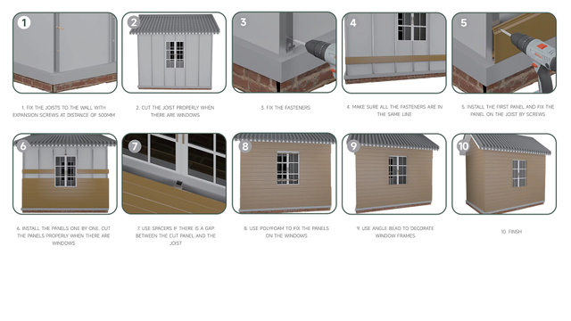 WPC墙壁覆层安装