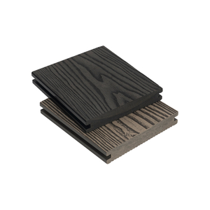 防水经典WPC实心甲板3D WPC木质塑料复合浮雕装满室外庭院，花园，露台