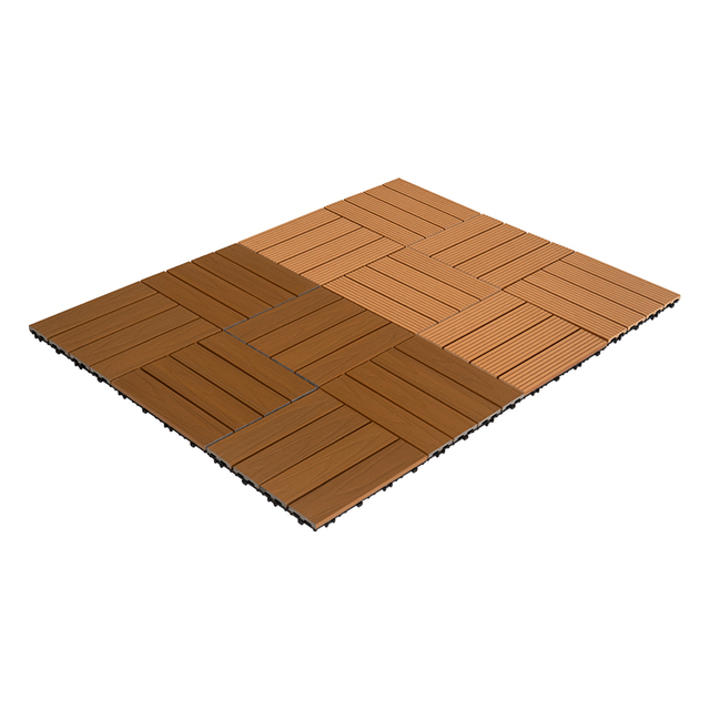 户外简单单击WPC地板瓷砖30×30厘米DIY WPC Decking Tiles